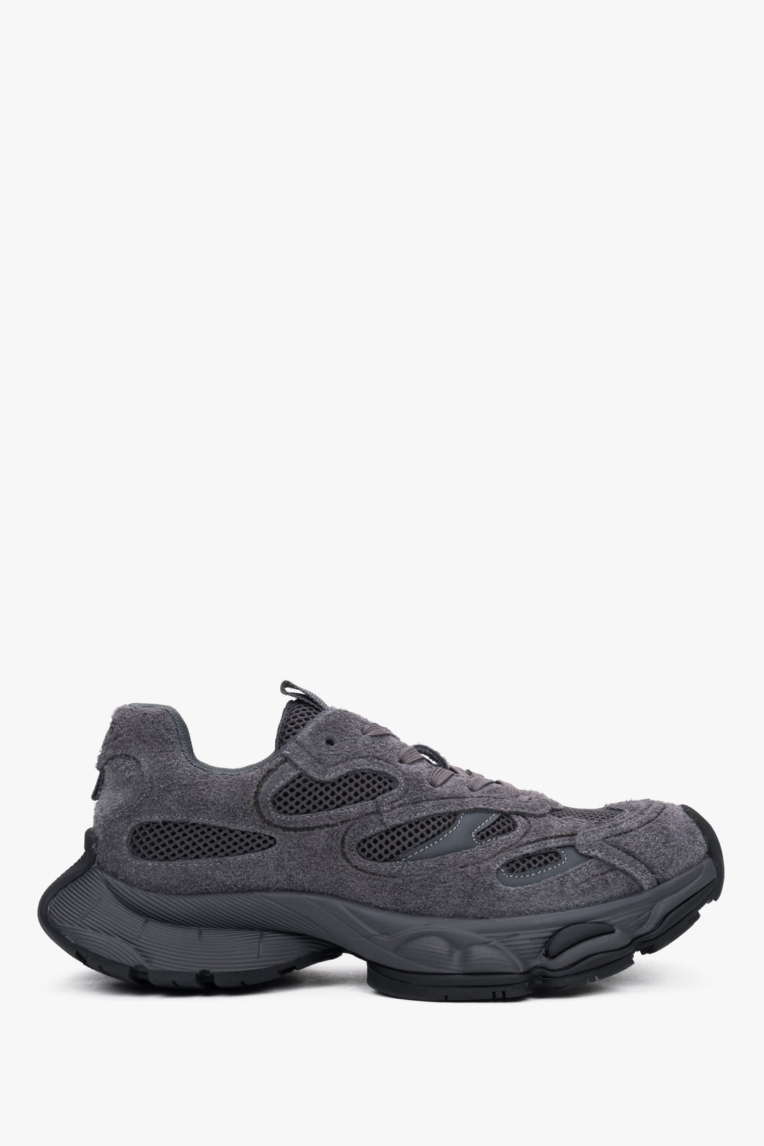 Women's Grey Soft Velour Sneakers on a Flexible Platform ES8 ER00120360.
