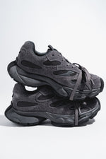 Women's Grey Soft Velour Sneakers on a Flexible Platform ES8 ER00120360.