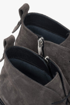 Brown Genuine Velour Lace-Up Ankle Boots for Women – Estro ER00118240.