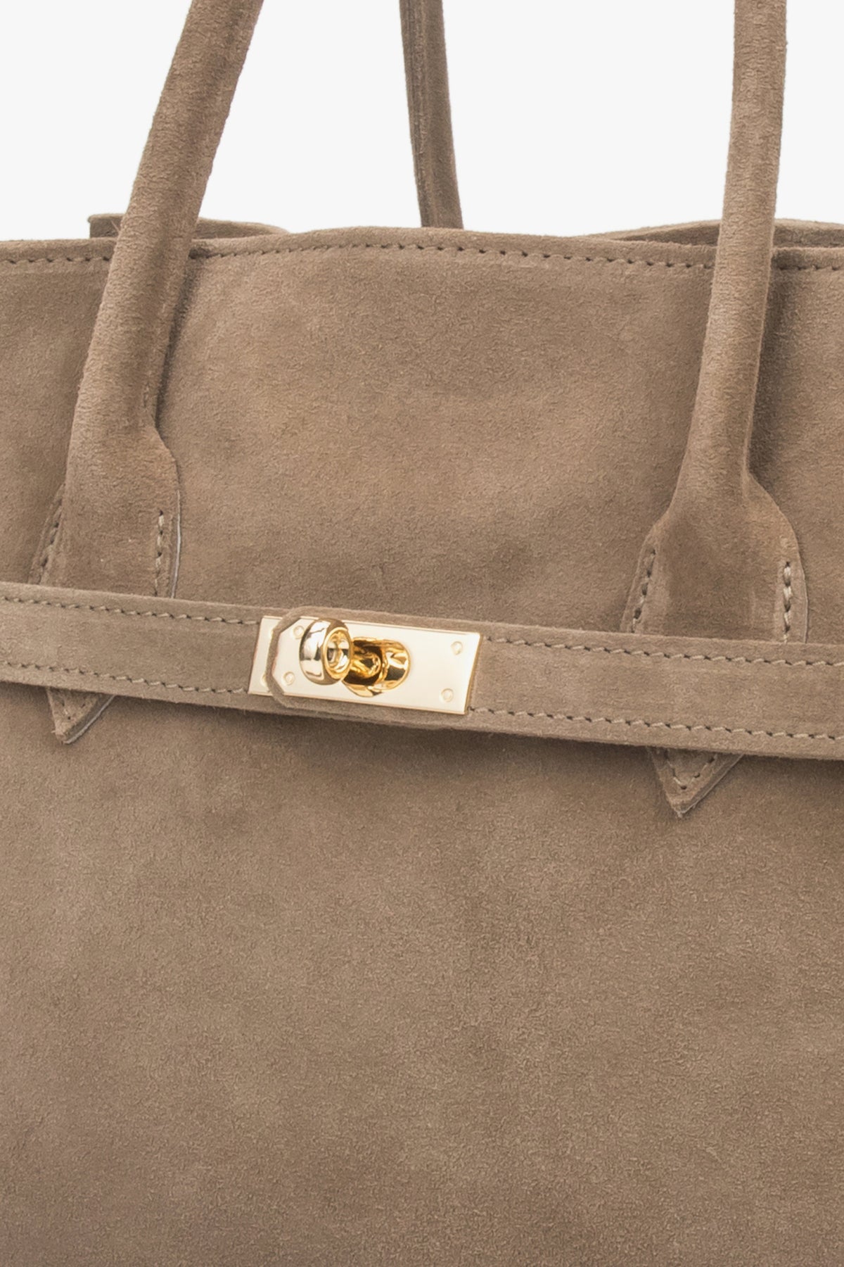 Large handbag in a deep brown shade, crafted from premium-quality Italian natural velour.