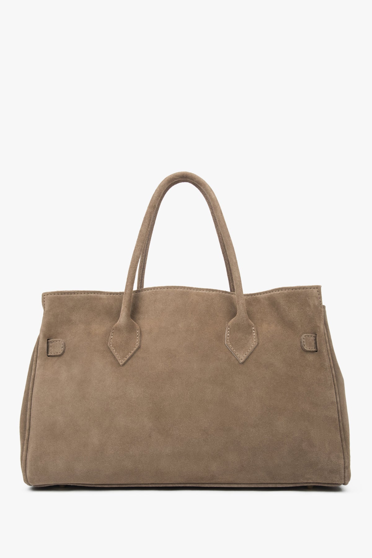 Classic large-format brown handbag by Estro.