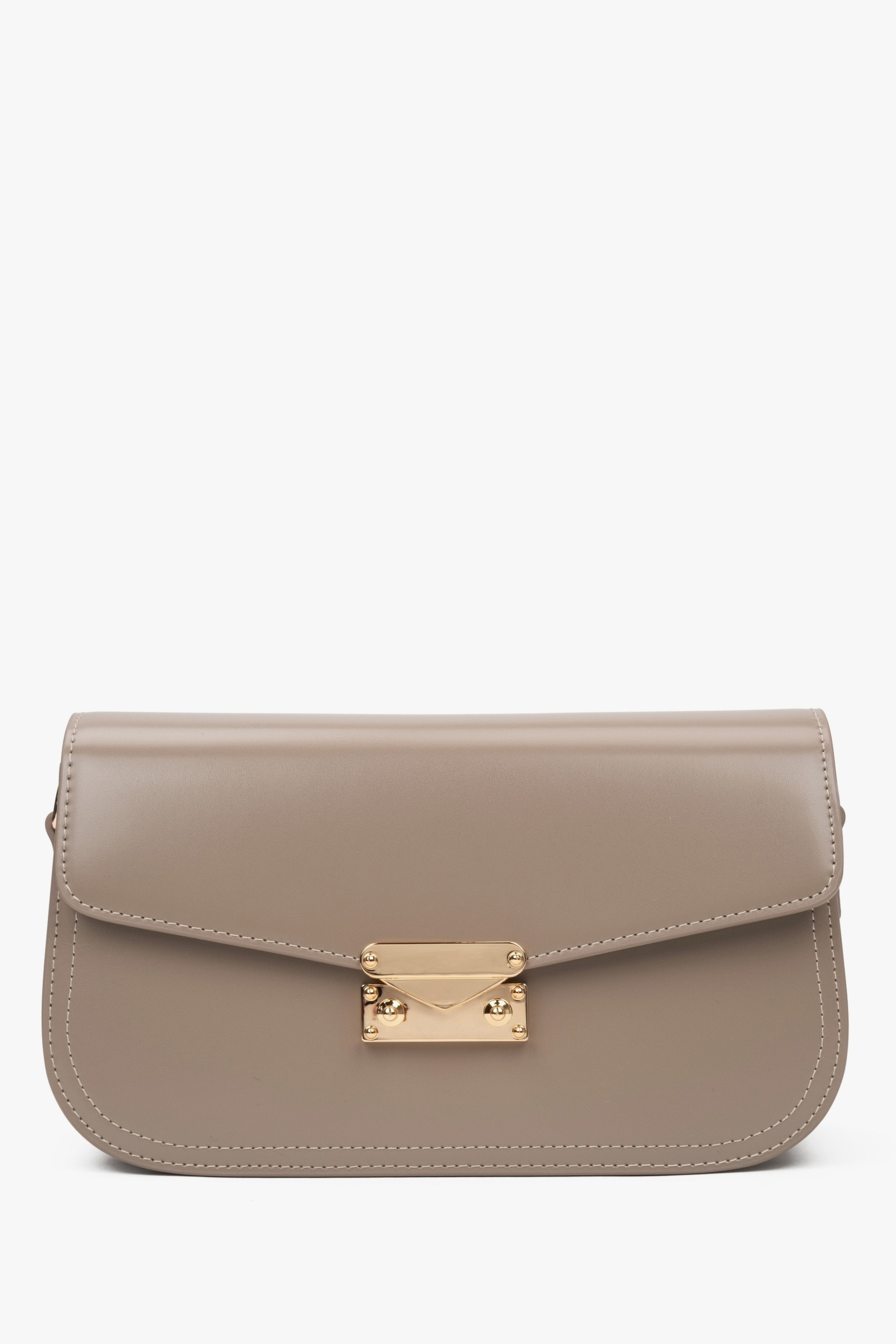 Women's Beige Shoulder Bag made of Genuine Leather Estro ER00116839.