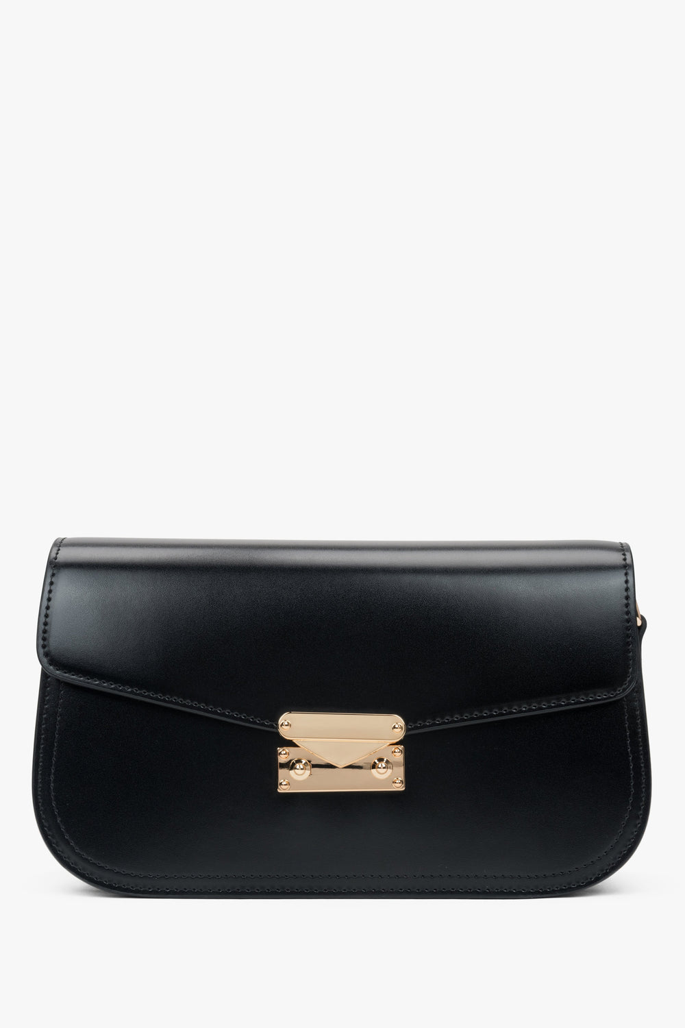 Women's Black Shoulder Bag made of Genuine Leather Estro ER00116842.