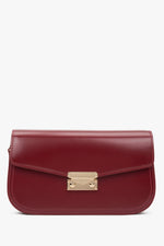 Women's Burgundy Shoulder Bag made of Genuine Leather Estro ER00116841.