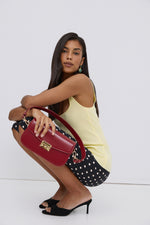 Women's Burgundy Shoulder Bag made of Genuine Leather Estro ER00116841.