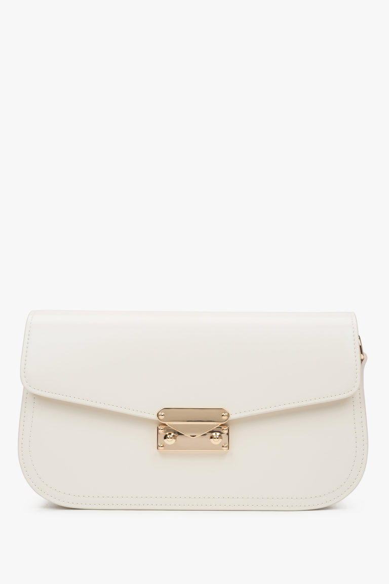 Women's Light Beige Shoulder Bag made of Genuine Leather Estro ER00116838.