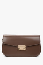 Women's Saddle Brown Shoulder Bag made of Genuine Leather Estro ER00116840.