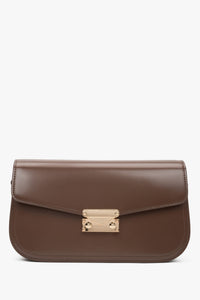 Women's Saddle Brown Shoulder Bag made of Genuine Leather Estro ER00116840.