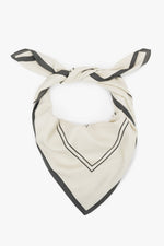 Women's Light Beige and Black Neckerchief with a Subtle Geometric Pattern Estro ER00120134.