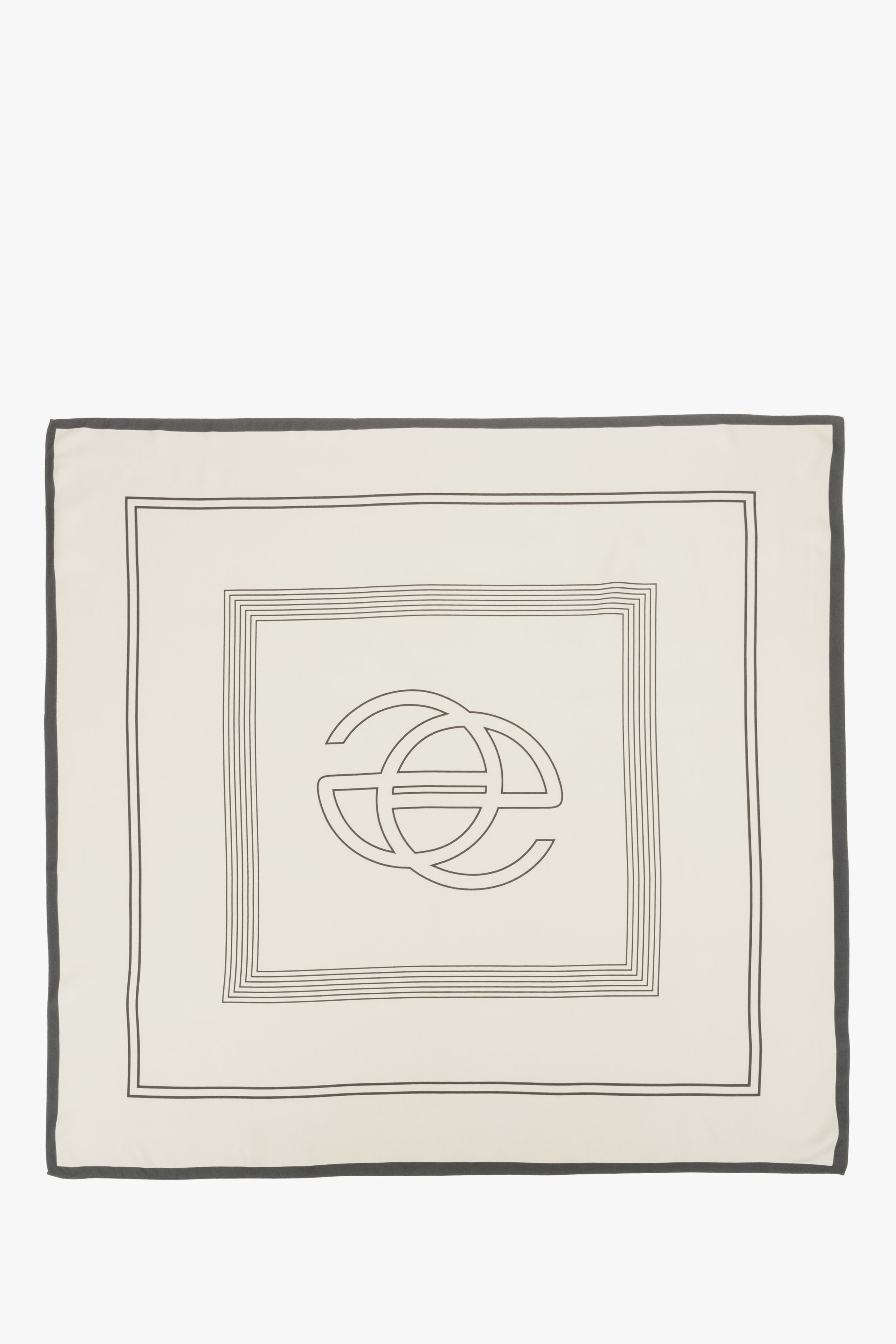 Women's light beige and black neckerchief with a subtle geometric pattern Estro.