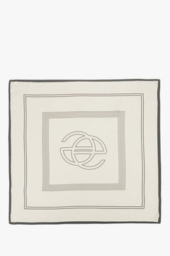 Women's light beige and black neckerchief with a subtle geometric pattern Estro.
