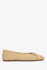 Women’s Light Beige Ballet Flats made of Braided Genuine Leather Estro ER00119878.