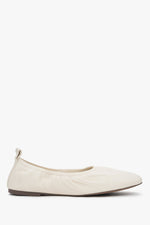 Women's Light Beige Leather Comfort Ballerina Flats Estro ER00117171.