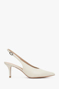 Women's Light Beige Leather Slingback Pumps Estro ER00117232.