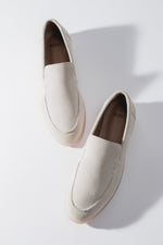 Women’s Light Beige Loafers made of Premium Italian Genuine Velour Estro ER00120448.