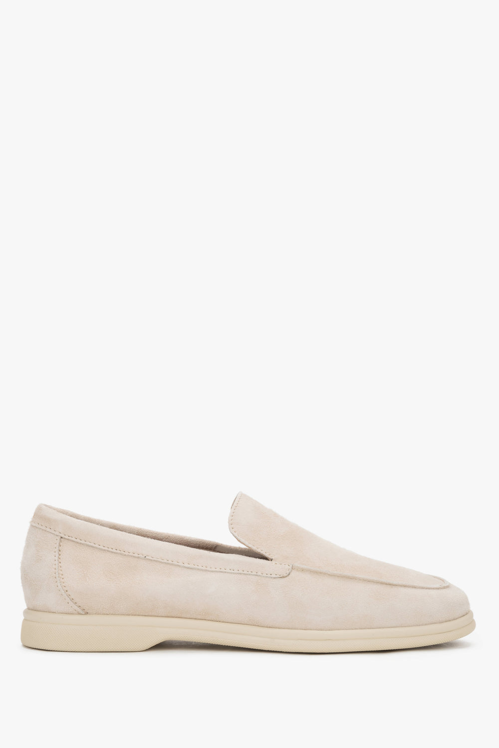 Women’s Light Beige Loafers made of Premium Italian Velour Frau ER00119944.
