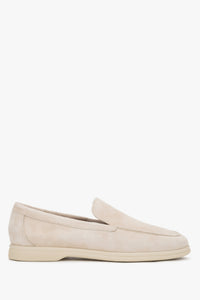 Women’s Light Beige Loafers made of Premium Italian Velour Frau ER00119944.