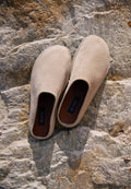 Women's Soft Light Beige Velour Mules Estro ER00117374.