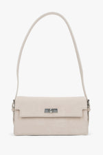 Women's light beige velour shoulder bag by Estro
