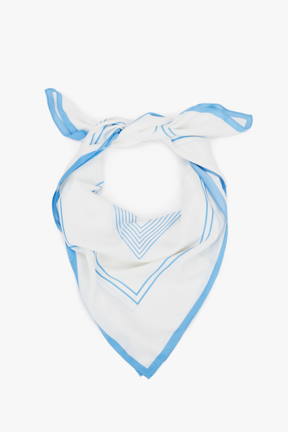 Women's Light  Blue and White Neckerchief with a Subtle Geometric Pattern Estro ER00120135.
