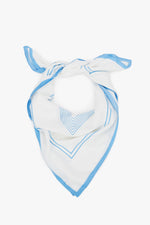 Women's Light  Blue and White Neckerchief with a Subtle Geometric Pattern Estro ER00120135.