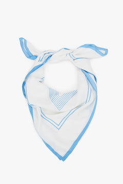 Women's Light  Blue and White Neckerchief with a Subtle Geometric Pattern Estro ER00120135.