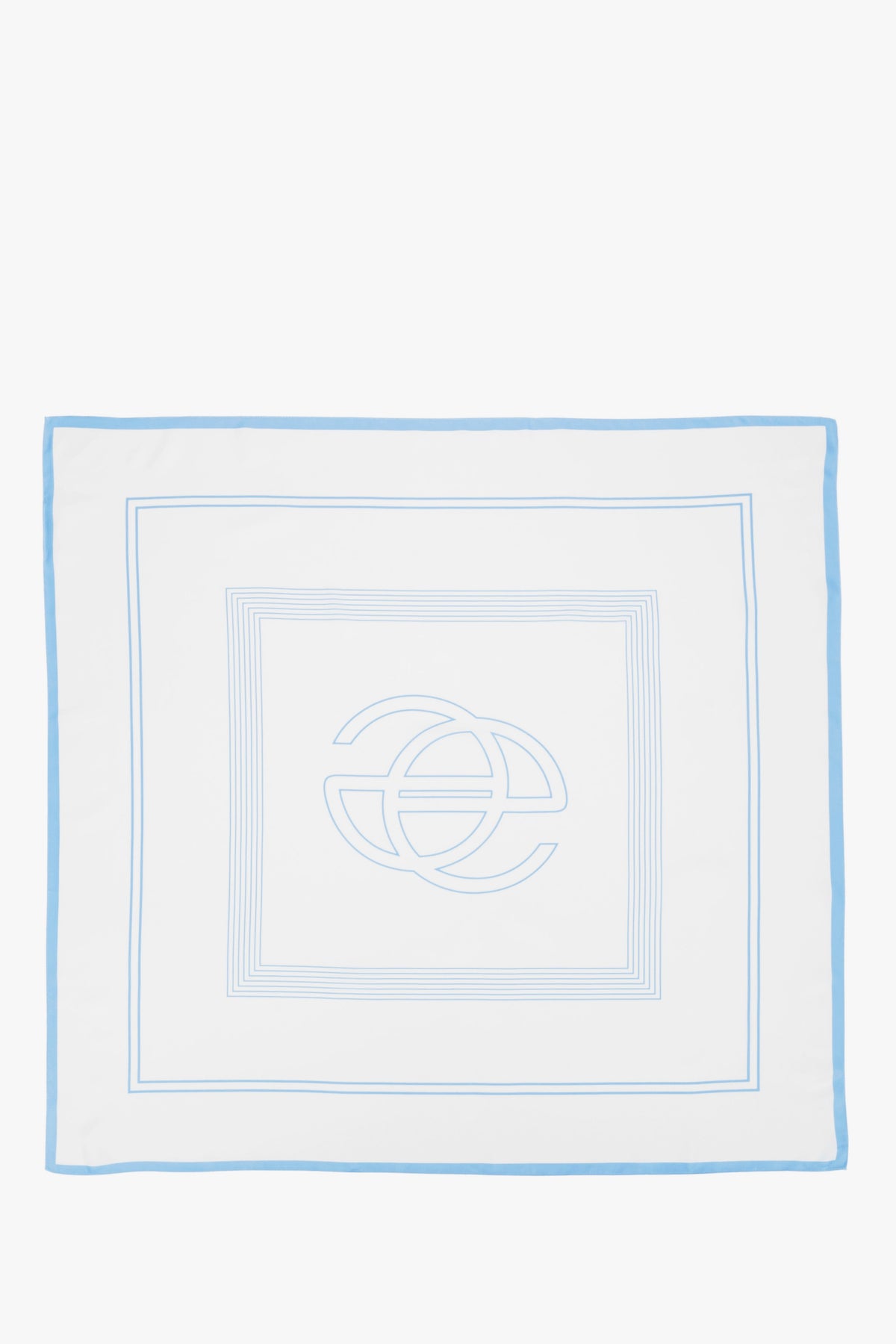 Women's light blue and white neckerchief with a subtle geometric pattern Estro – details.