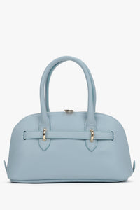 Women's Light Blue Leather Shoulder Bag Handmade in Italy Estro ER00117424.