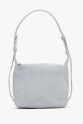 Women's Light Blue Shoulder Bag made of Soft Genuine Velour Estro ER00119748.