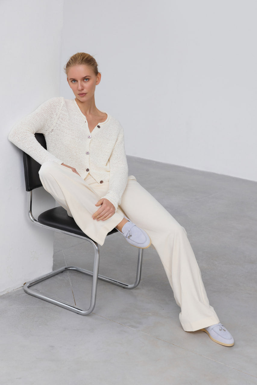 Light blue women’s tassel loafers by Estro made of velour with a refined, elegant silhouette and soft matte finish.