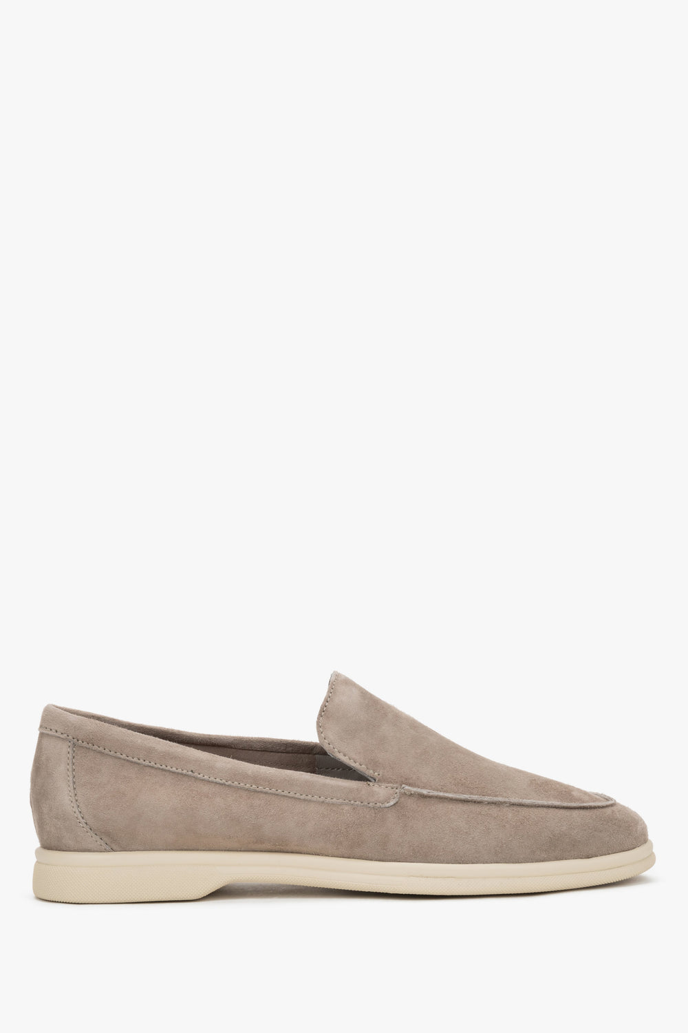 Women’s Light Brown Loafers made of Premium Italian Velour Frau ER00119941.