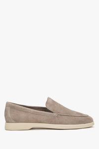 Women’s Light Brown Loafers made of Premium Italian Velour Frau ER00119941.