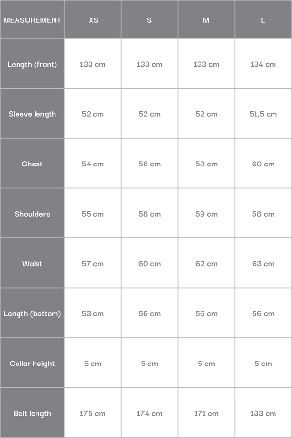 Size chart for ER00117913.