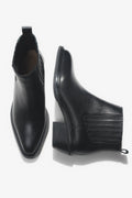 Women's Low Black Cowboy Boots made of Premium Italian Genuine Leather Estro ER00118075.