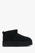 Women's Low Black Snow Boots made of Genuine Velour with a Fur Lining Estro ER00117611.