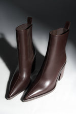 Women's Low Dark Brown Genuine Leather Cowboy Boots Estro ER00118239.