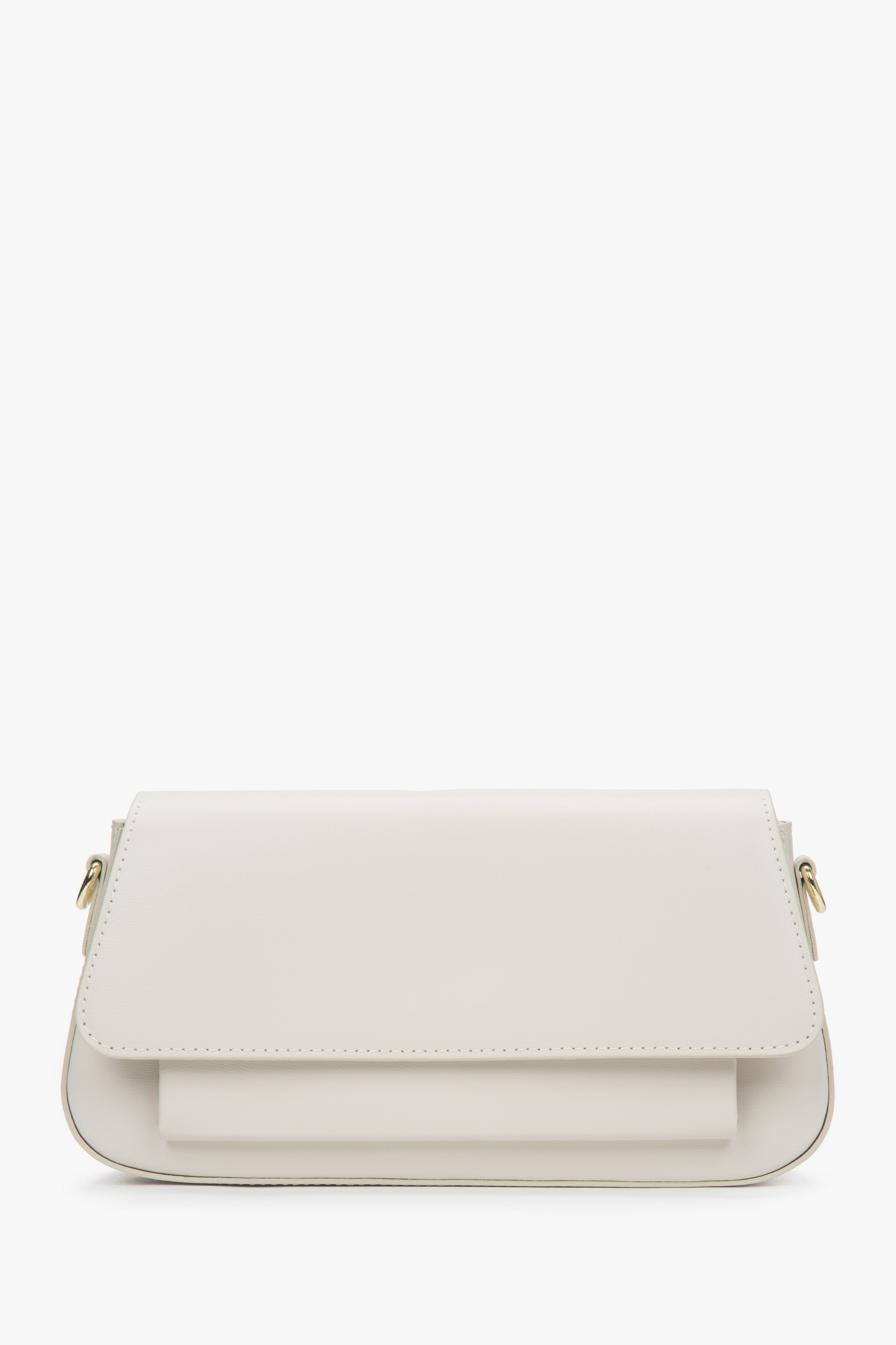 Women's Milky Beige Crossbody Bag made of Premium Italian Genuine Leather Estro ER00117488.