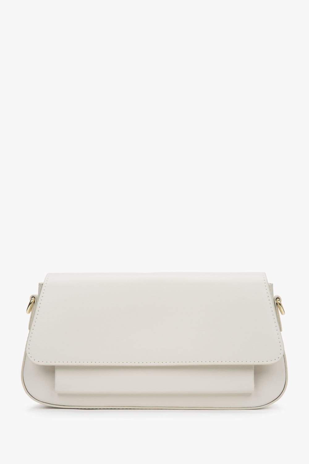 Women's Milky Beige Crossbody Bag made of Premium Italian Genuine Leather Estro ER00117488.