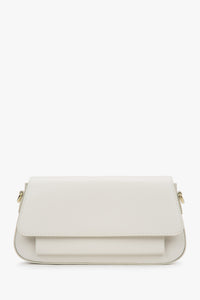 Women's Milky Beige Crossbody Bag made of Premium Italian Genuine Leather Estro ER00117488.