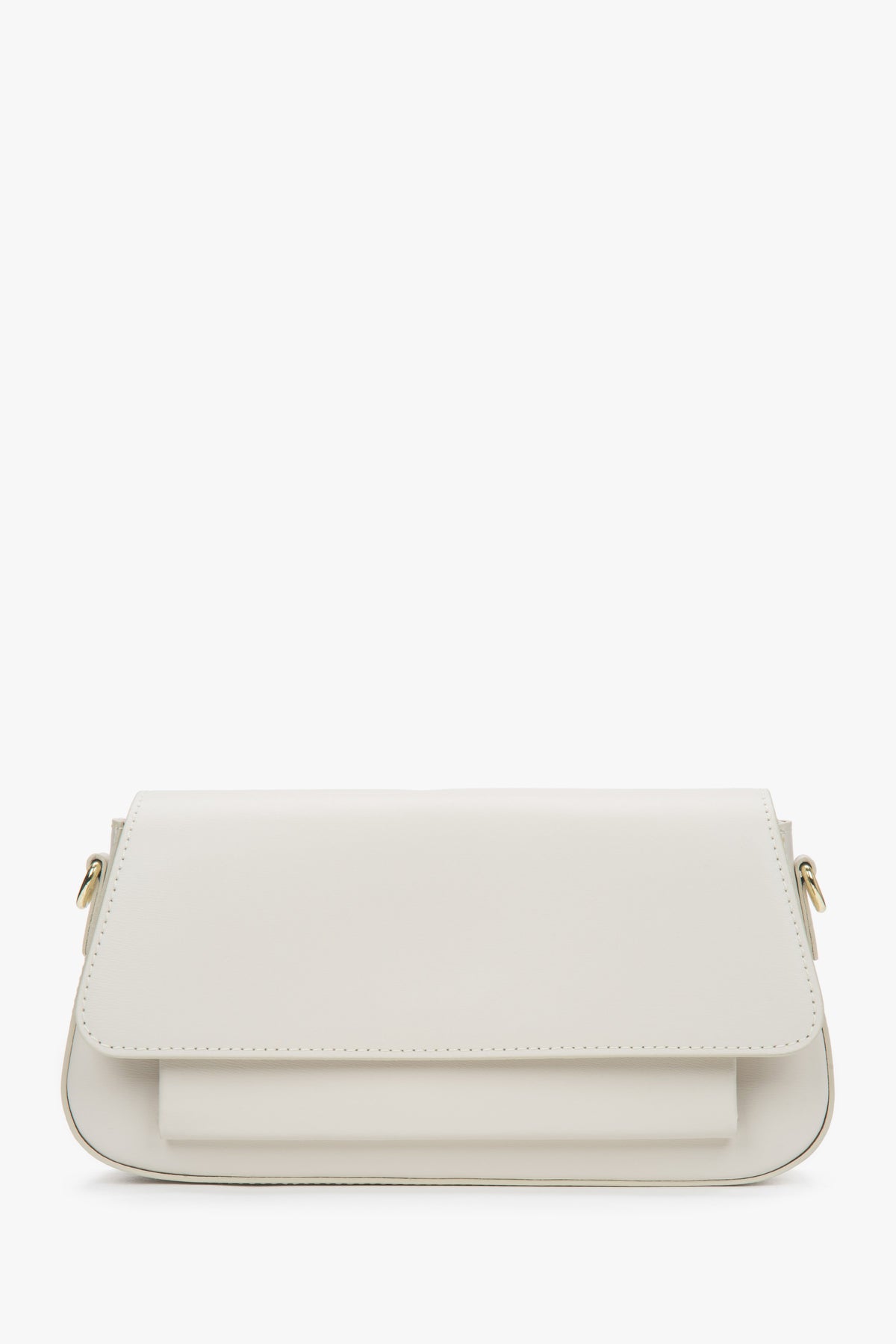 Women's Milky Beige Crossbody Bag made of Premium Italian Genuine Leather Estro ER00117488.