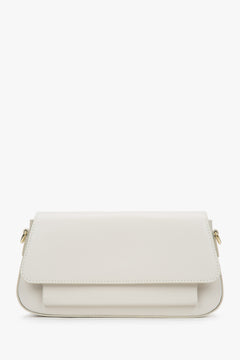 Women's Milky Beige Crossbody Bag made of Premium Italian Genuine Leather Estro ER00117488.