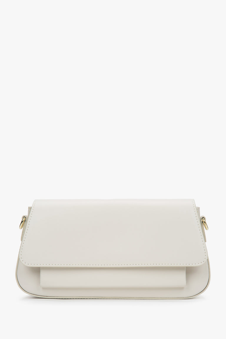 Women's Milky Beige Crossbody Bag made of Premium Italian Genuine Leather Estro ER00117488.
