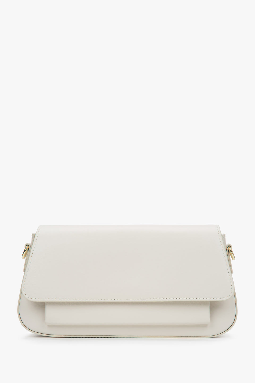 Women's Milky Beige Crossbody Bag made of Premium Italian Genuine Leather Estro ER00117488.