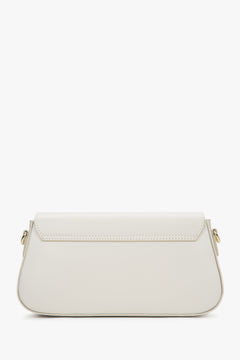 Shoulder bag, handy design, milk beige, crafted from premium natural Italian leather, Estro.