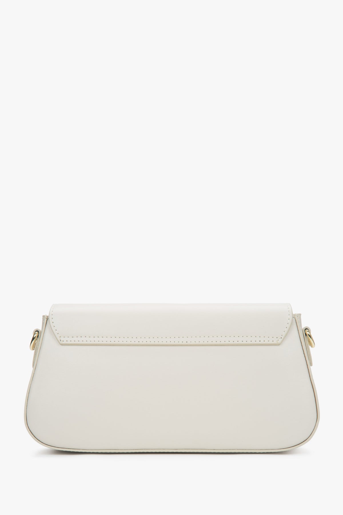 Shoulder bag, handy design, milk beige, crafted from premium natural Italian leather, Estro.