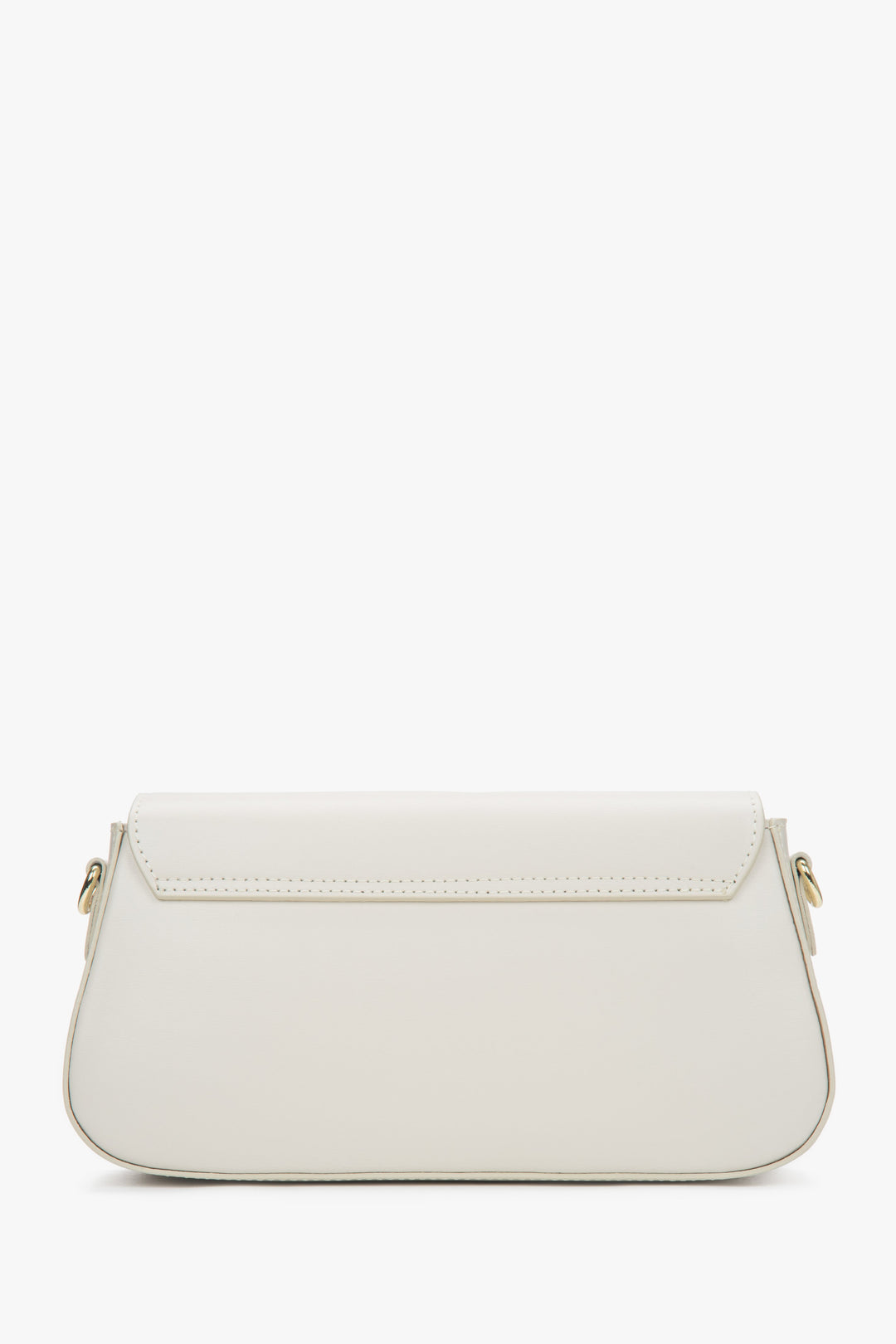 Shoulder bag, handy design, milk beige, crafted from premium natural Italian leather, Estro.