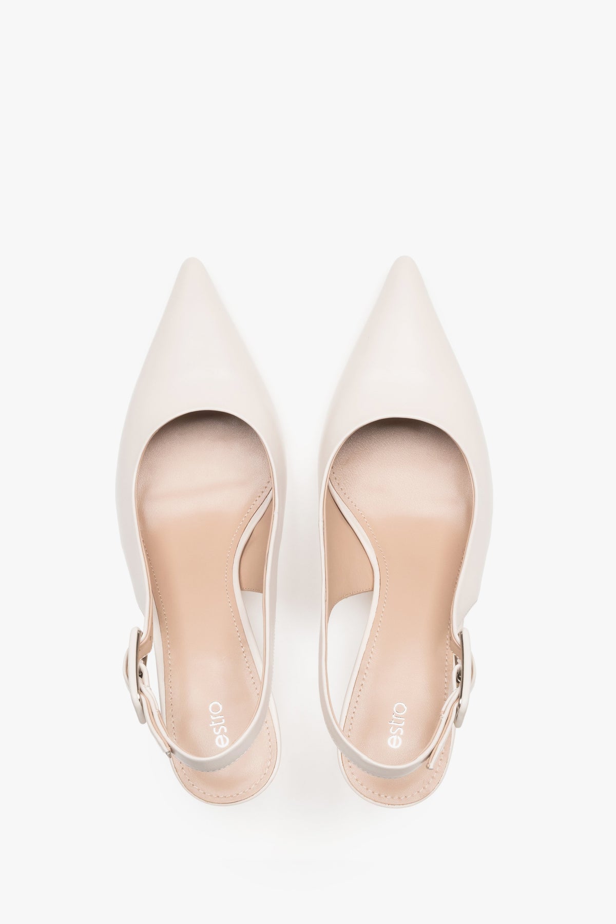 Estro summer slingback pumps featuring a luxury chevro kidskin leather lining.