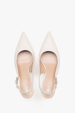 Estro summer slingback pumps featuring a luxury chevro kidskin leather lining.