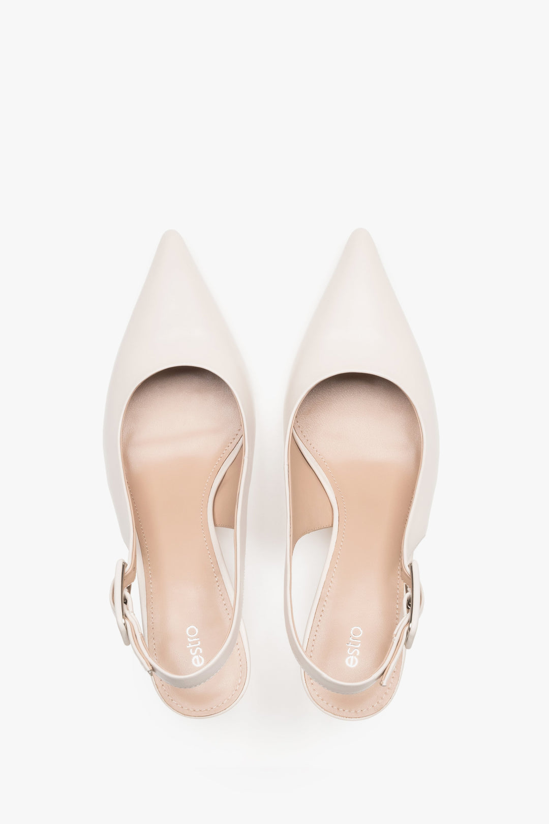 Estro summer slingback pumps featuring a luxury chevro kidskin leather lining.