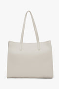 Women's Milky Beige Shopper Bag in Genuine Leather Estro ER00117104.